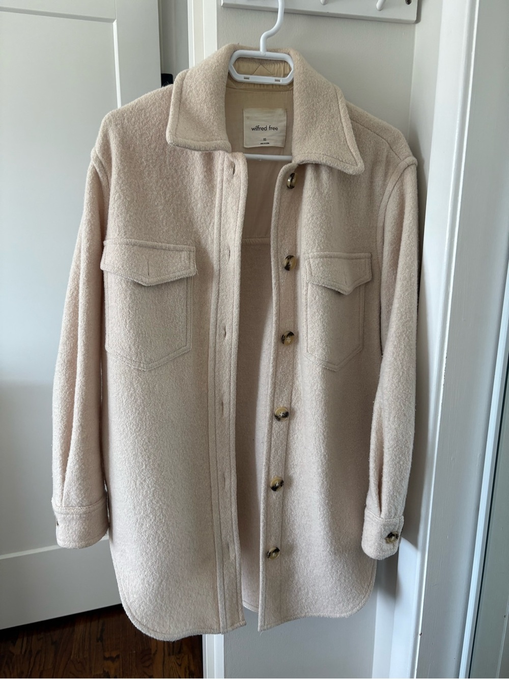 Wilfred Cream Teddy Shacket with Button Front